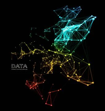 Abstract network connection background Abstract colorful network data conn... 스톡 사진