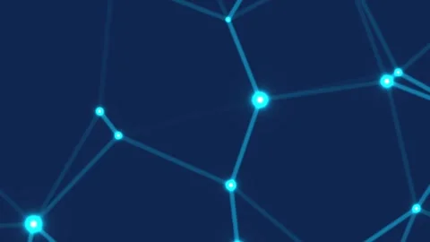 Abstract Network Connection Background Loop with Glowing Nodes and Lines. Stock Footage 340019660