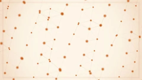 Abstract Network Connection Background with Orange Dots and Lines Stock Footage 347562433