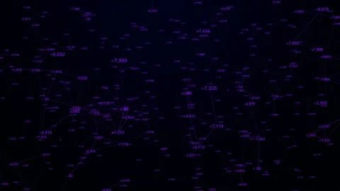 Abstract Network Connection with Binary Code Data Flow Video Background Stockbeeldmateriaal 336303653
