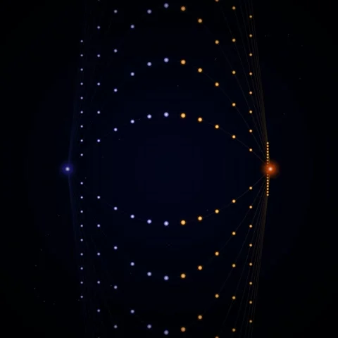 Abstract Network Connection: Blue and Orange Nodes Flowing Data Across Dark.. 스톡 동영상 347264796