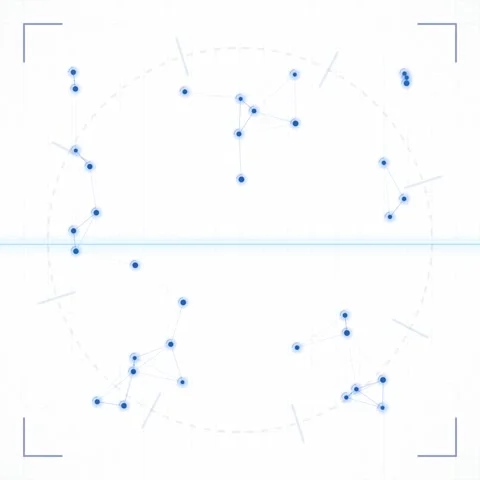 Abstract Network Connection Blue Dots and Lines on White Background Stock Footage 346283158