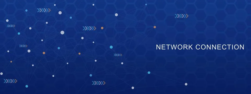 Abstract network connection concept with connecting dots and lines Stock Illustration