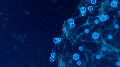 Abstract Network connection concept creative motion graphic background with hack Stock Footage 92573249