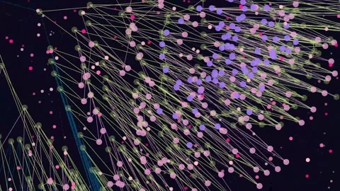 Abstract network connection, digital data flow, science technology background Stock Footage 331361756