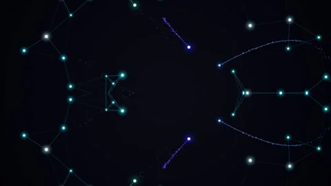 Abstract Network Connection, Digital Data Flow, Futuristic Technology Backg.. Stock Footage 331925379