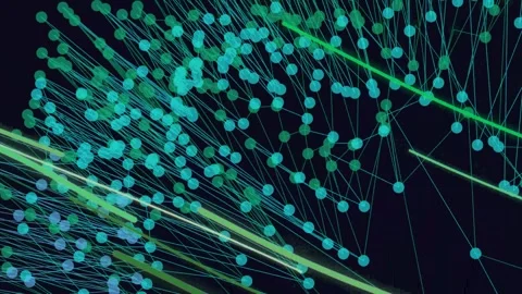 Abstract Network Connection, Digital Data Flow, Futuristic Technology Backg.. Stock Footage 332497148