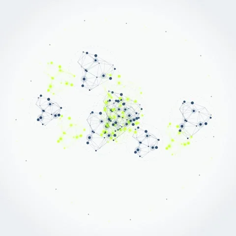 Abstract Network Connection, Digital Data Flow, Technology Background Stock Footage 347810219
