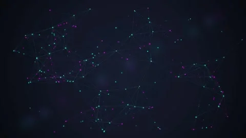 Abstract Network Connection, Digital Data Flow, Glowing Particles, Dark Bac.. Stock Footage 348421519