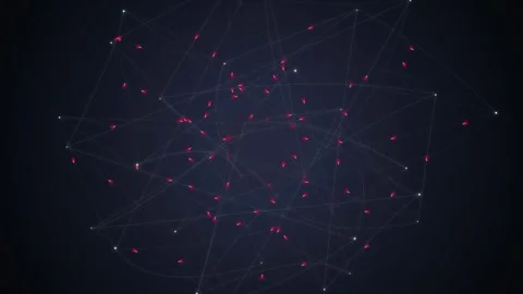 Abstract Network Connection Digital Data Flow, Futuristic Technology Concep.. Stock Footage 348423133