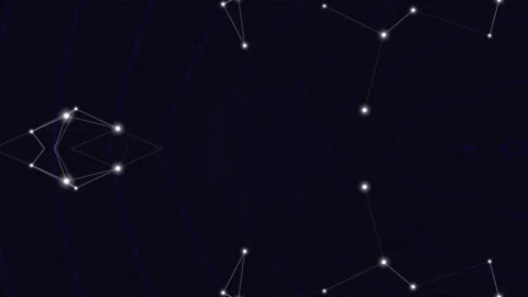 Abstract network connection dots lines background dark blue Stock Footage 331361586
