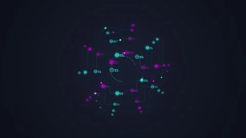 Abstract Network Connection Flowing Data, Futuristic Digital Grid, Technolo.. Stock Footage 348415874