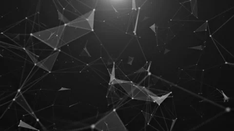 Abstract Network Connection with Geometric Plexus Particles Stock Footage 337744043