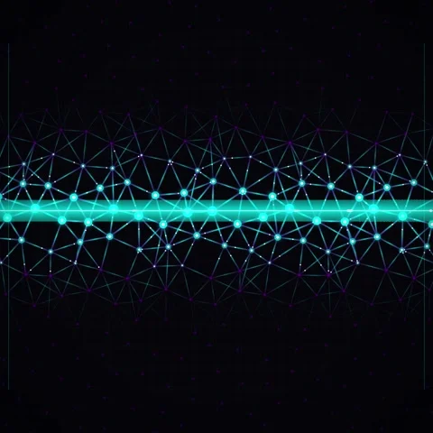 Abstract network connection glowing lines and dots on dark background, tech.. Stock Footage 347260100