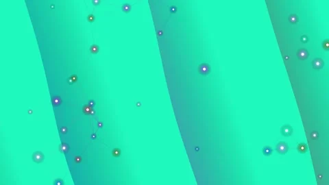 Abstract Network Connection on Gradient Teal Background Stockbeeldmateriaal 332161722