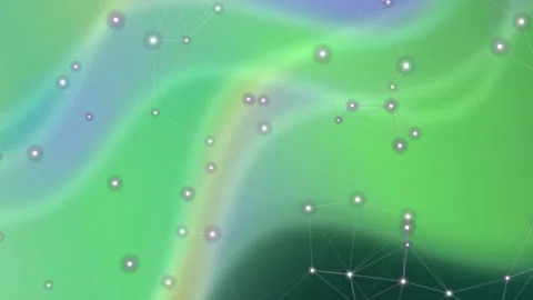 Abstract Network Connection on Green Gradient Background Stockbeeldmateriaal 331928850