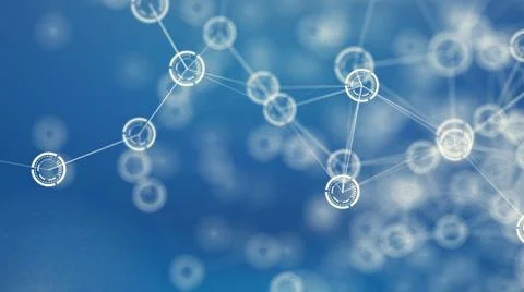 Abstract network connection of hud and lines background Stock Illustration