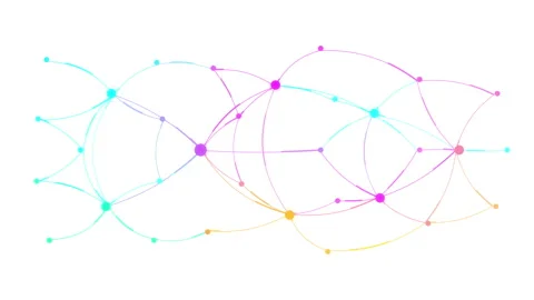 Abstract network connection loop with glowing nodes 스톡 동영상 347244769