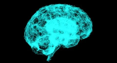 Abstract Network Connection Mesh Of Human Brain Illustrazione stock