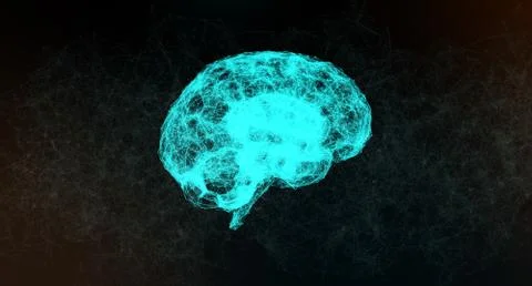 Abstract Network Connection Mesh Of Human Brain Stock Illustration