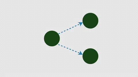 Abstract network connection with nodes and directional arrows on alpha chan.. Stockbeeldmateriaal 336922049