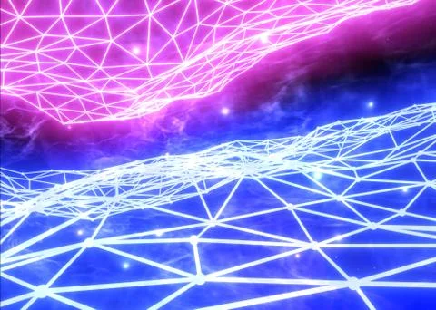 Abstract network connection with smoke Stock Illustration