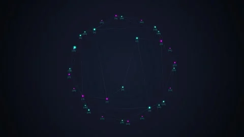 Abstract Network Connection Swirl, Digital Data Flow, Futuristic Technology.. Stock Footage 348423204