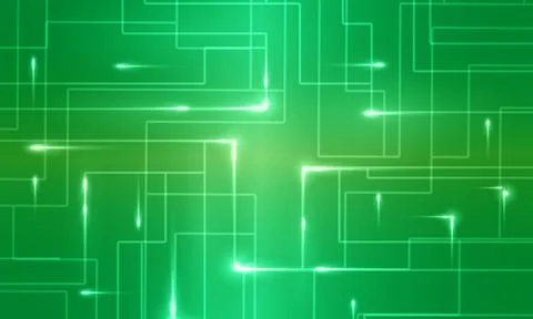 Abstract network connection technology with connected dots and lines light green Stock Illustration