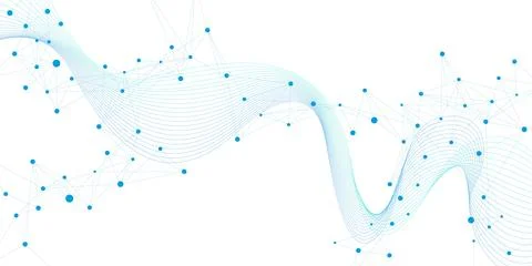 Abstract network connection technology with connecting dots and lines on white Stock Illustration