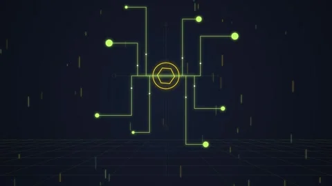 Abstract Network Connection Technology Futuristic Hexagon Node Digital Data.. Stock Footage 348421124
