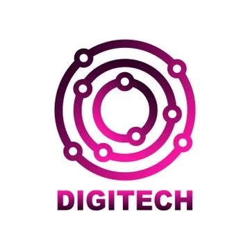 Abstract network connection vector logo. Colorful Logotype Illustrazione stock