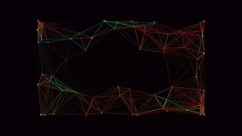 Abstract network connection visualization of digital data flow technology a.. Stock Footage 341058012