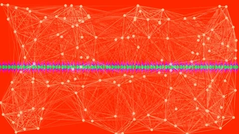 Abstract Network Connections and Data Flow Visualization on Purple Background Stock Footage 331993450