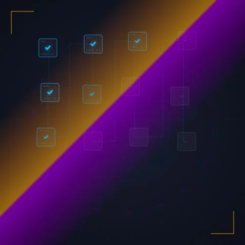 Abstract Network Connections and Data Flow on Dark Futuristic Background Stock Footage 348199660