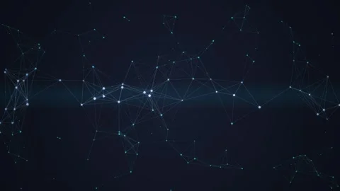 Abstract Network Connections and Data Flow on Dark Background Stock Footage 348415410