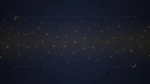 Abstract Network Connections and Data Flow on Dark Blue Background Stock Footage 348421037