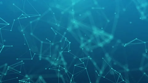 Abstract Network Connections with Blue Geometric Mesh Background 動画素材 341780718