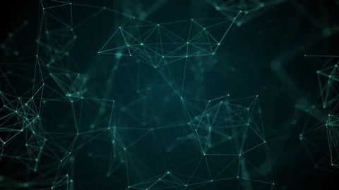 Abstract network connections on dark background, A complex web of connected. Video stock 273284672
