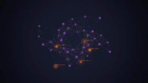 Abstract Network Connections: Digital Data Flow, Futuristic Technology Concep Stock Footage 348421044