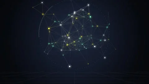 Abstract Network Connections, Digital Data Flow, Global Technology Concept Stock Footage 348422543
