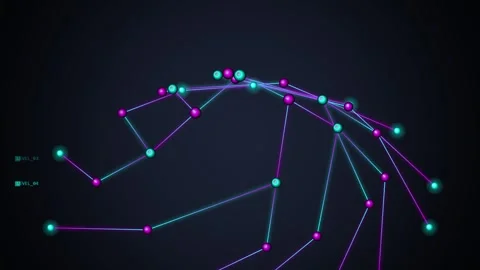 Abstract Network Connections Digital Data Flow Technology Background, Futur.. Stock Footage 348423040