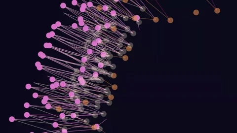 Abstract Network Connections Glowing Dots Data Flow Futuristic Technology B.. Stock Footage 332494981