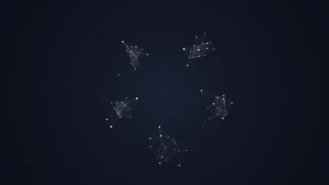 Abstract Network Connections Glowing Particles Forming Circular Pattern on .. Stock Footage 348413951