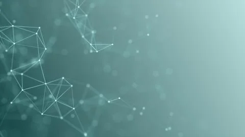 Abstract network connections on green gradient background. Looped neural ne.. 스톡 일러스트