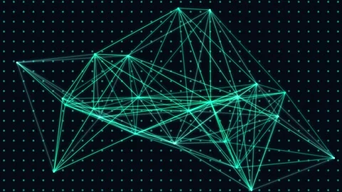 Abstract network connections in neon lines and dots Stock Footage 340386618