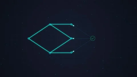 Abstract network connections nodes glowing on dark background, technology c.. Stock Footage 348413200