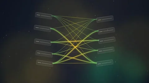 Abstract Network Connections Visualized with Glowing Lines and Nodes Stock Footage 348412094