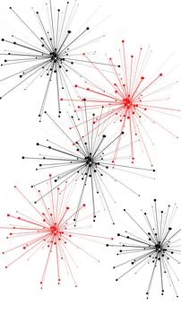 Abstract network data connection bursting lines dots 库存插图