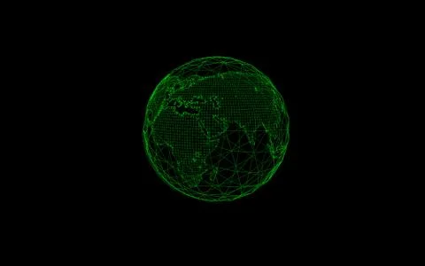 Abstract network data connection technology. Digital background earth world.  Stock Illustration
