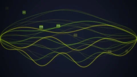 Abstract Network Data Flow: Glowing Green Lines Connecting Nodes on Dark Ba.. Stock Footage 348571795